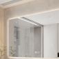 Preview: MuXing Badezimmer-Set, weißes thermogeformtes Waschbecken, LED-Spiegel, Schubladenschrank, inkl. Abflussgarnitur, wandhängendes Möbel 120×55 cm 【R255】