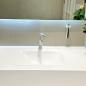 Preview: MuXing Badezimmer-Set, weißes thermogeformtes Waschbecken, LED-Spiegel, Schubladenschrank, inkl. Abflussgarnitur, wandhängendes Möbel 120×55 cm 【R255】