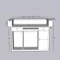 Preview: MuXing Reception Desk, Bar Counter, Rounded Corner Design, Vertical Stripe Pattern, Salon, Hotel, Store Front Desk【Baise】