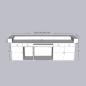 Preview: MuXing Reception Desk, Bar Counter, Rounded Corner Design, Vertical Stripe Pattern, Salon, Hotel, Store Front Desk【Baise】