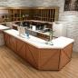 Preview: Muxing Bartheke im Industrial-Retro-Stil, Eckbar, minimalistische Bartheke, Bartheke im Gastronomie-Stil