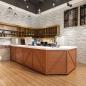 Preview: Muxing Bartheke im Industrial-Retro-Stil, Eckbar, minimalistische Bartheke, Bartheke im Gastronomie-Stil