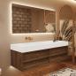 Preview: Muxing Waschbecken-Set Waschtisch Moderner Waschbecken-Unterschrank  LED Spiegel mit Schublade 120*55cm 【C152】