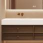Preview: Muxing Waschbecken-Set Waschtisch Moderner Waschbecken-Unterschrank  LED Spiegel mit Schublade 120*55cm 【C152】