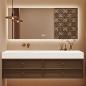 Preview: Muxing Waschbecken-Set Waschtisch Moderner Waschbecken-Unterschrank  LED Spiegel mit Schublade 120*55cm 【C152】