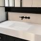 Preview: Muxing Badezimmermöbel-Set Keramik Waschbecken LED-Spiegelschrank Waschbecken mit Schublade und Ablage 120*55 【CK30】