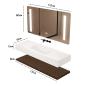 Preview: Muxing Waschbecken-Set Thermogeformtes Waschbecken LED-Spiegel mit Streifenlicht Badezimmer Waschbecken mit Ablage 120*55cm 【R344】