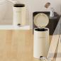 Preview: Muxing Mülleimer Haushalts-Mülleimer Toiletten-Mülleimer Tretmülleimer Mülleimer mit Deckel ideal für Bad, Küche oder Büro Beige