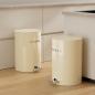 Preview: Muxing Mülleimer Haushalts-Mülleimer Toiletten-Mülleimer Tretmülleimer Mülleimer mit Deckel ideal für Bad, Küche oder Büro Beige