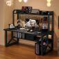 Preview: Muxing Tisch, Computertisch, Schreibtisch mit Regal, integrierter Bücherregal-Computertisch, Gaming-Tisch, 120×60×128 cm 【FY-9963】