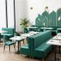 Preview: Muxing  Sitzbank mit Rückenlehne Restaurant-Sitzbank Café-Sitzbank Hochlehner-Barbank Dunkelgrün 120×60×90 cm 【KZ-R52】