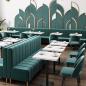 Preview: Muxing  Sitzbank mit Rückenlehne Restaurant-Sitzbank Café-Sitzbank Hochlehner-Barbank Dunkelgrün 120×60×90 cm 【KZ-R52】