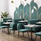 Preview: Muxing  Sitzbank mit Rückenlehne Restaurant-Sitzbank Café-Sitzbank Hochlehner-Barbank Dunkelgrün 120×60×90 cm 【KZ-R52】