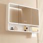 Preview: Muxing Badezimmer-Spiegelschrank mit LED-Beleuchtung, Anti-Beschlag, Wandmontage, großer Stauraum, modernes Design【jg】