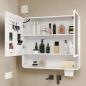 Preview: Muxing Badezimmer-Spiegelschrank mit LED-Beleuchtung, Anti-Beschlag, Wandmontage, großer Stauraum, modernes Design【jg】