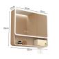 Preview: Muxing Badezimmer-Spiegelschrank mit LED-Beleuchtung, Anti-Beschlag, Wandmontage, großer Stauraum, modernes Design【jg】