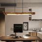 Preview: MuXing Pendelleuchte aus Massivholz – Stilvolle Energiesparende Deckenlampe für Wohnzimmer, Esszimmer, Cafés, Bar, Hängelampe, Design Lampe 100x8cm /SMDD100/