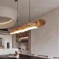Preview: MuXing Pendelleuchte aus Massivholz – Stilvolle Energiesparende Deckenlampe für Wohnzimmer, Esszimmer, Cafés, Bar, Hängelampe, Design Lampe 100x8cm /SMDD100/