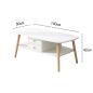 Preview: Muxing  Couchtisch Wohnzimmermöbel Couchtisch mit Schubladen kleiner Couchtisch schlichter Couchtisch 100*50*42cm