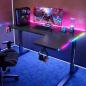 Preview: MuXing Eckschreibtisch Gaming Tisch L-Form RGB LED Computertisch PC Tisch Gamer Desk Büro Home Office modern stabil Schwarz