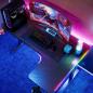 Preview: MuXing Eckschreibtisch Gaming Tisch L-Form RGB LED Computertisch PC Tisch Gamer Desk Büro Home Office modern stabil Schwarz