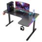 Preview: MuXing Eckschreibtisch Gaming Tisch L-Form RGB LED Computertisch PC Tisch Gamer Desk Büro Home Office modern stabil Schwarz
