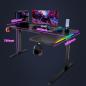 Preview: MuXing Eckschreibtisch Gaming Tisch L-Form RGB LED Computertisch PC Tisch Gamer Desk Büro Home Office modern stabil Schwarz