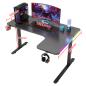 Preview: MuXing Eckschreibtisch Gaming Tisch L-Form RGB LED Computertisch PC Tisch Gamer Desk Büro Home Office modern stabil Schwarz