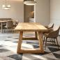 Preview: Muxing Massivholz Esstisch aus Kiefernholz, Esszimmertisch, stabiler Küchentisch für Esszimmer, Wohnzimmer, Restaurant und Café Hellbraun