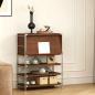 Preview: MuXing Regal Aufbewahrungsschrank, Vitrine Sideboard Beistellschrank, Stauraumschrank für Wohnzimmer, Esszimmer, Flur und Schlafzimmer 110x80x40cm /LYJY-80/