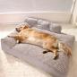 Preview: Muxing Hundebett, abnehmbar und waschbar, weiche Hundematte als Schlafmatte, Haustierbett, Hundekissen, Hundeliege für kleine Hunde Grau