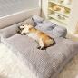 Preview: Muxing Hundebett, abnehmbar und waschbar, weiche Hundematte als Schlafmatte, Haustierbett, Hundekissen, Hundeliege für kleine Hunde Grau