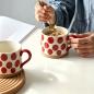 Preview: Muxing Keramik Kaffeebecher mit Henkel, Tasse, Trinkbecher, Teetasse, Cappuccinotasse, Kaffeetasse, Retro Becher 450ML