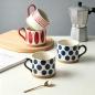 Preview: Muxing Keramik Kaffeebecher mit Henkel, Tasse, Trinkbecher, Teetasse, Cappuccinotasse, Kaffeetasse, Retro Becher 450ML