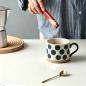 Preview: Muxing Keramik Kaffeebecher mit Henkel, Tasse, Trinkbecher, Teetasse, Cappuccinotasse, Kaffeetasse, Retro Becher 450ML