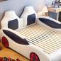 Preview: Muxing Auto LED Raser Jungen Kinder Bett Cool Bequem weiß 【W979B】