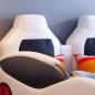Preview: Muxing Auto LED Raser Jungen Kinder Bett Cool Bequem weiß 【W979B】