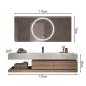 Preview: Muxing Waschbecken mit schublade Ablage Waschtisch LED Spiegel Badezimmerspüle 【RW2032-K】