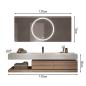 Preview: Muxing Waschbecken mit schublade Ablage Waschtisch LED Spiegel Badezimmerspüle 【RW2032-K】