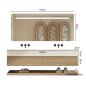 Preview: Muxing Wandhängendes Doppelwaschbecken-Set, Travertine look, mit Spiegel, Unterschrank, Sinterstein, ohne Armaturenloch【RW4822 BKK】
