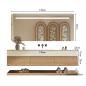 Preview: Muxing Wandhängendes Waschbecken-Set - Sinterstein - Travertine look,mit Spiegel, Unterschrank, Ablage & Ablauf, ohne Armaturenloch【RW9865 BKK】