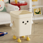 Preview: MuXing Mülleimer ohne Deckel, hochwertiger Abfallbehälter für Wohnzimmer, Küche – für den täglichen Gebrauch Cremeweiß 20 x 24 x 28cm 16L【LJT-F885】
