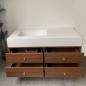 Preview: Muxing Waschbecken-Set Waschtisch Sinterstein Moderner Waschbecken-Unterschrank LED Spiegel mit Schublade 120*55cm 【RWC152】