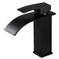 Preview: Muxing Wasserhahn, Schwarze Wasserhahn, Unterbau-Waschtischarmatur, Edelstahlarmatur, Spritzschutzarmatur