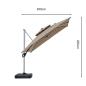 Preview: MuXing Balkonschirm, Garten-Sonnenschirm, Terrassenschirm, Gastro-Sonnenschirm, Outdoor Sonnenschirm