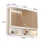 Preview: Muxing Badezimmer-Spiegelschrank, Spiegelschrank mit LED, Badspiegel mit Schrank, Wandmontierter Spiegelschrank