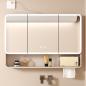 Preview: Muxing Badezimmer-Spiegelschrank, Spiegelschrank mit LED, Badspiegel mit Schrank, Wandmontierter Spiegelschrank