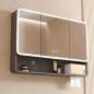 Preview: Muxing Badezimmer-Spiegelschrank, Spiegelschrank mit LED, Badspiegel mit Schrank, Wandmontierter Spiegelschrank