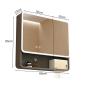 Preview: Muxing Badezimmer-Spiegelschrank, Spiegelschrank mit LED, Badspiegel mit Schrank, Wandmontierter Spiegelschrank