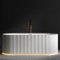 Preview: Muxing Badewanne, ovale Badewanne, freistehende Badewanne, Badewanne für das Badezimmer, gestreifte Badewanne, LED-Badewanne